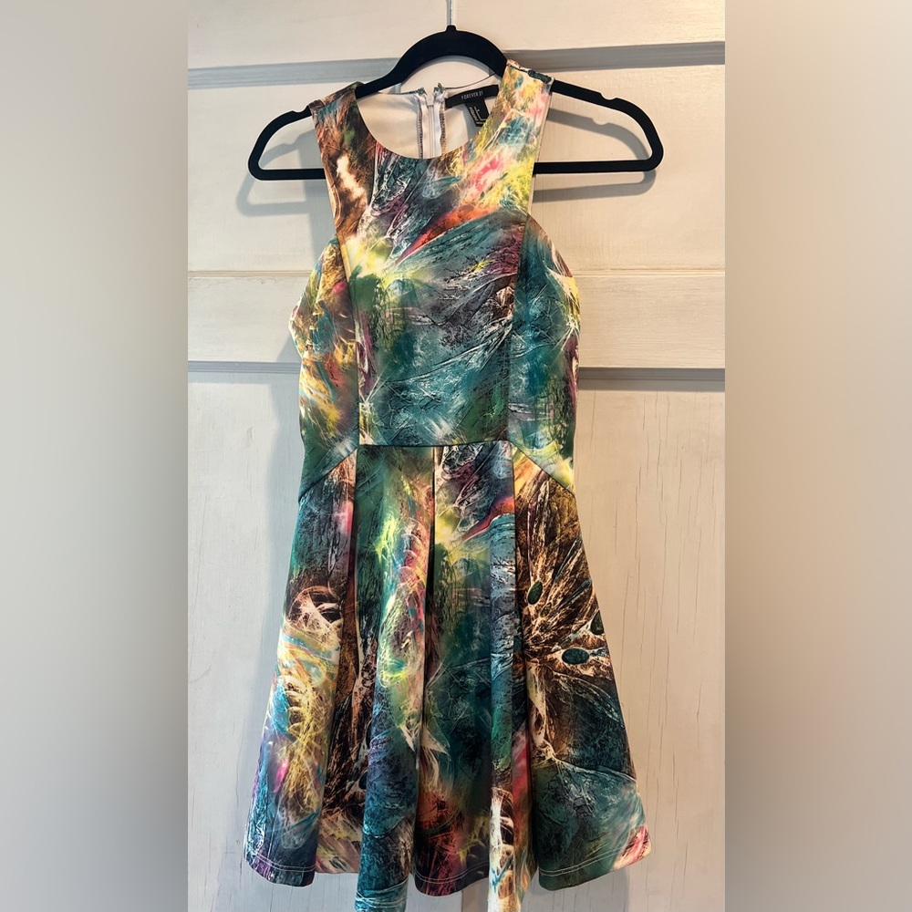 Forever 21 Multi color Midi Dress - Size Small